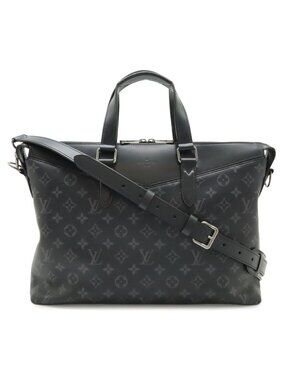 Louis Vuitton Monogram Eclipse Briefcase Explorer Business Document Purse 2-Way
